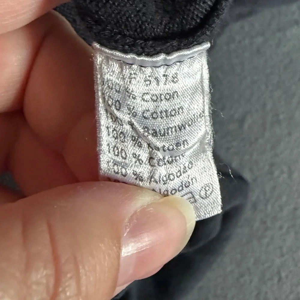 Lacoste V-Neck Sweater Mens 5 Large Black Cotton French Classic Comfort Logo